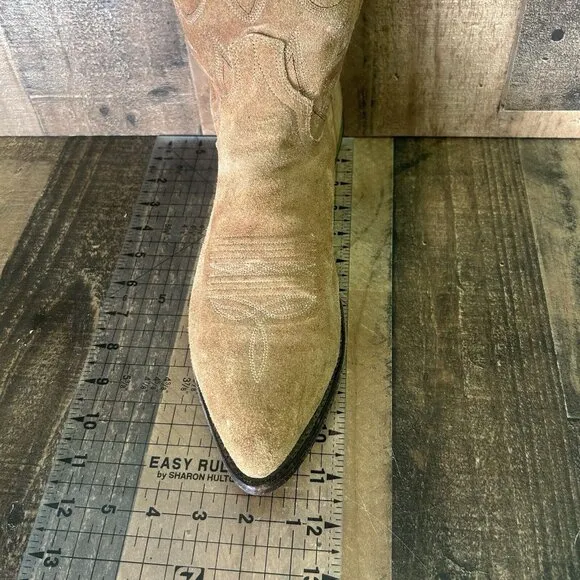 Dan Post Brown Suede Extra Wide Western Cowboy Boots Mens 9.5 EW