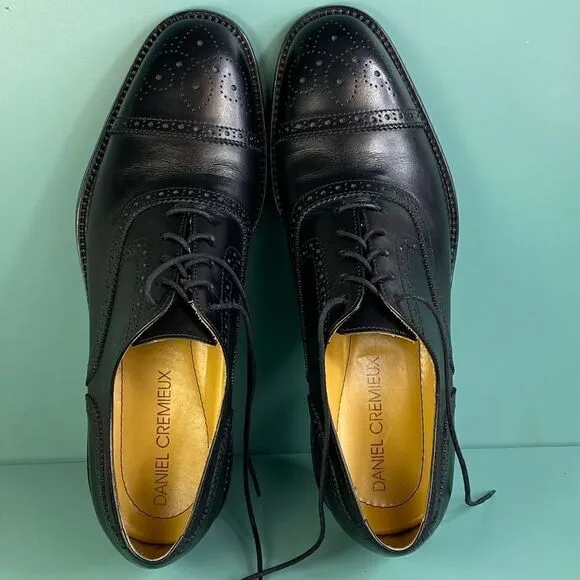 Daniel Cremieux Black Leather Oxford men dress shoes  size 8.5