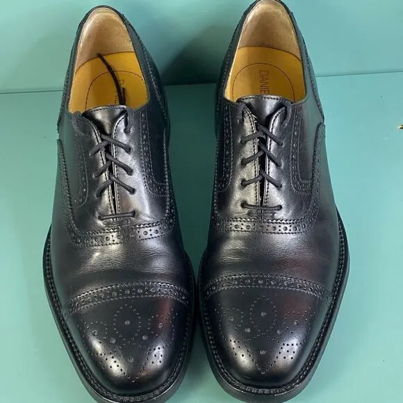 Daniel Cremieux Black Leather Oxford men dress shoes  size 8.5