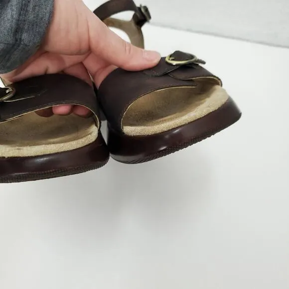 DANSKO 39 Lynnie Leather Dark Bronze Metallic Sandals