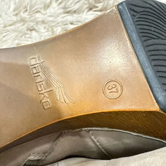 Dansko leather peep toe heeled booties size 37 (6.5-7)