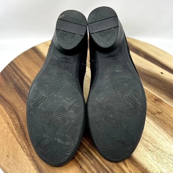 Dansko Boots Raina Black Leather Women's 10.5-11 (EU 41) Block Heel Zip Up Shoes