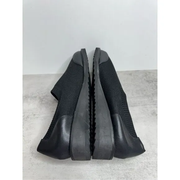 David Tate Social Black Knit Shoes Size 10 Leather Lining Fabric Loafers NEW