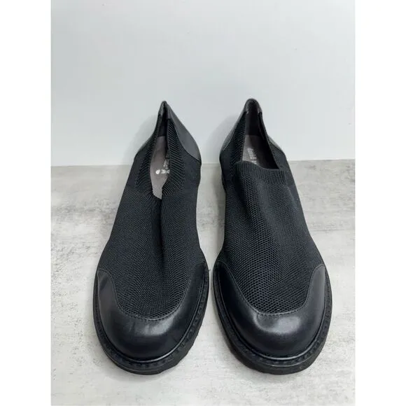 David Tate Social Black Knit Shoes Size 10 Leather Lining Fabric Loafers NEW