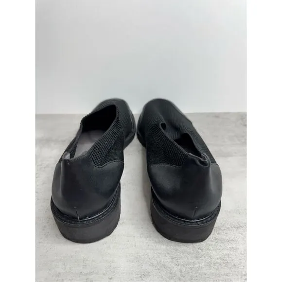 David Tate Social Black Knit Shoes Size 10 Leather Lining Fabric Loafers NEW