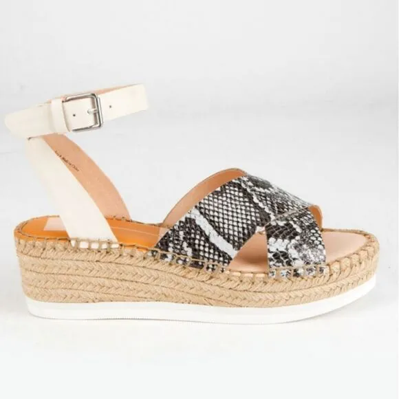 🌷DEAL🌷 Dolce Vita Snake Crisscross Womens Low Wedge Ankle Sandal  sz 7.5 &amp; 8.5