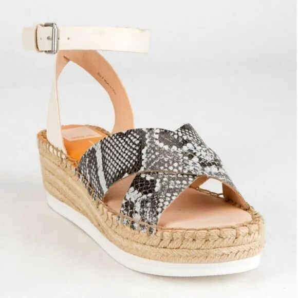 🌷DEAL🌷 Dolce Vita Snake Crisscross Womens Low Wedge Ankle Sandal  sz 7.5 &amp; 8.5