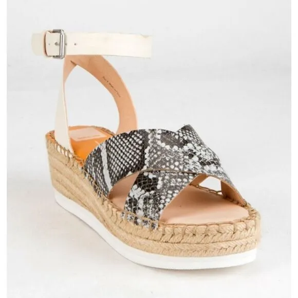 🌷DEAL🌷 Dolce Vita Snake Crisscross Womens Low Wedge Ankle Sandal  sz 7.5 &amp; 8.5