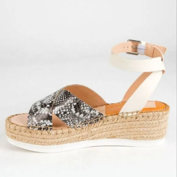 🌷DEAL🌷 Dolce Vita Snake Crisscross Womens Low Wedge Ankle Sandal  sz 7.5 &amp; 8.5