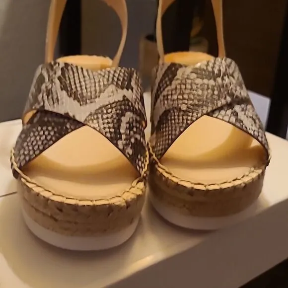 🌷DEAL🌷 Dolce Vita Snake Crisscross Womens Low Wedge Ankle Sandal  sz 7.5 &amp; 8.5