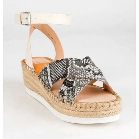 🌷DEAL🌷 Dolce Vita Snake Crisscross Womens Low Wedge Ankle Sandal  sz 7.5 &amp; 8.5