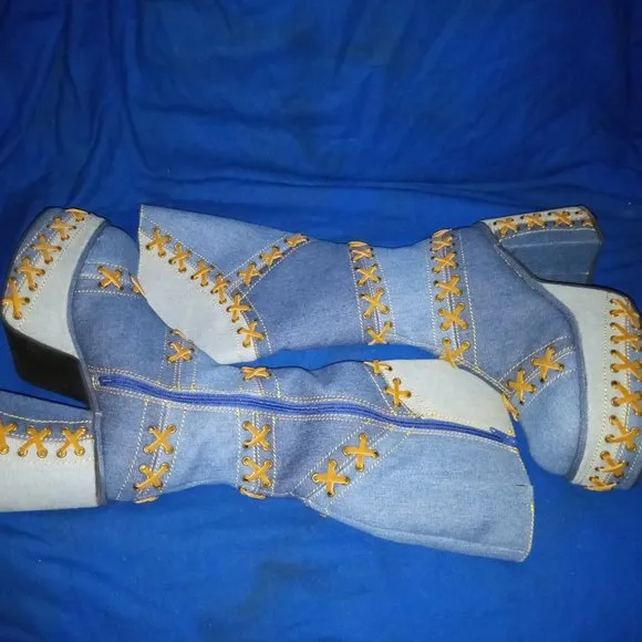 Delas PATCH DENIM DELIGHT  Milan Style Denim Boots ( BRAND NEW !!! )