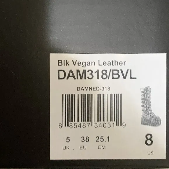 Demonia 318 Damned Destiny Tall Platform Boots - 8 - NEW