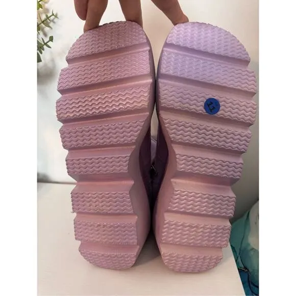 Demonia Shaker 52 Lavender Purple Vegan Suede Boots 11