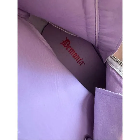 Demonia Shaker 52 Lavender Purple Vegan Suede Boots 11
