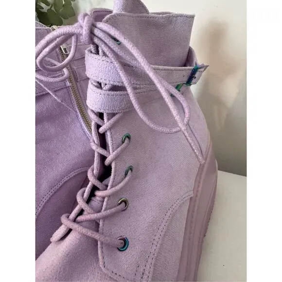 Demonia Shaker 52 Lavender Purple Vegan Suede Boots 11