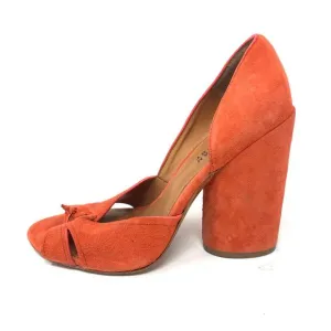 Derek Lam 10 Crosby Women's Size 7 Suede D'Orsay Peep Toe Pumps Orange Red