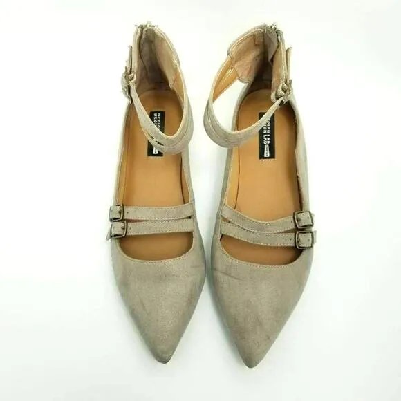 Design Lab Lord &amp; Taylor Womens Mabel Ballet Flat Pointed Toe Mary Jane Shoe 8.5