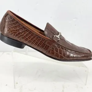 DF 8:18  GENUINE ALLIGATOR Mens LOAFERS SHOES EXOTIC Horsebit  Sz 10