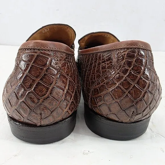 DF 8:18  GENUINE ALLIGATOR Mens LOAFERS SHOES EXOTIC Horsebit  Sz 10