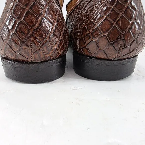DF 8:18  GENUINE ALLIGATOR Mens LOAFERS SHOES EXOTIC Horsebit  Sz 10