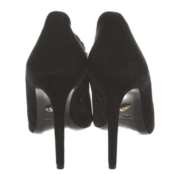 Diane von Furstenberg Violet Peep Toe Ankle Booties | Suede Heels Size 8.5