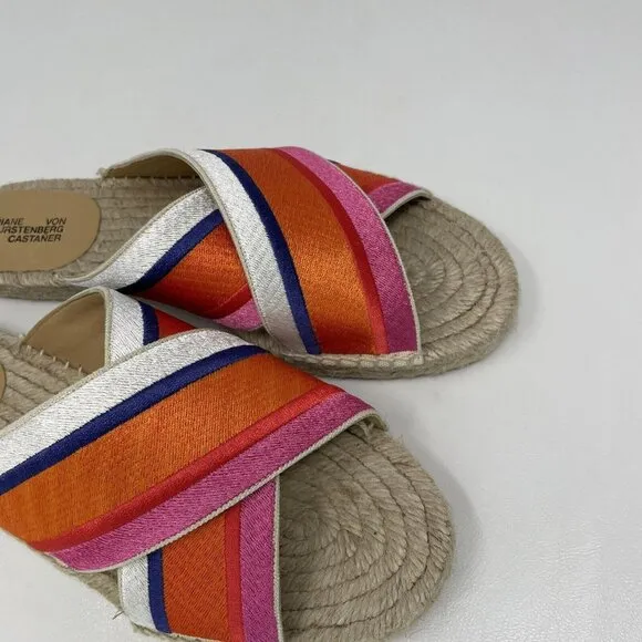 Diane Von Furstenberg x Castaner Paos Espadrille Sandals Womens 37 US 6.5 Stripe