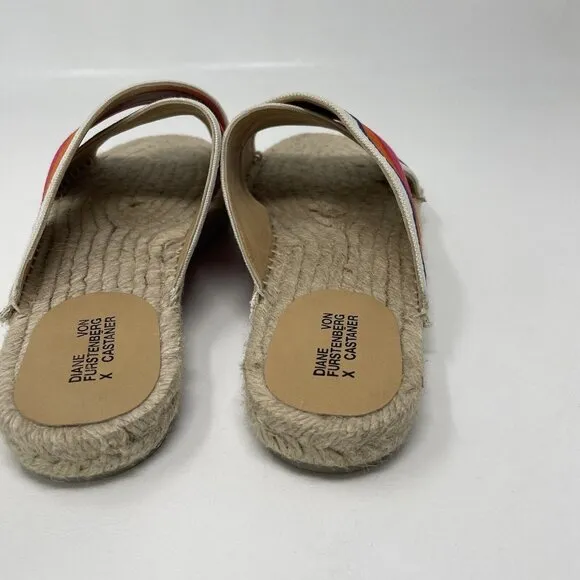 Diane Von Furstenberg x Castaner Paos Espadrille Sandals Womens 37 US 6.5 Stripe