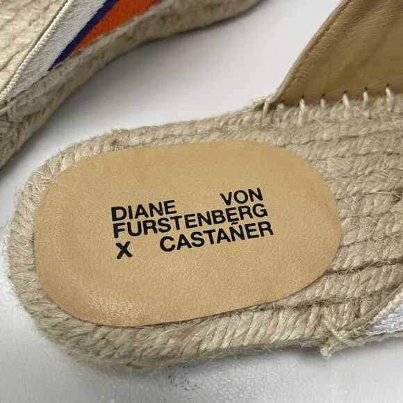 Diane Von Furstenberg x Castaner Paos Espadrille Sandals Womens 37 US 6.5 Stripe