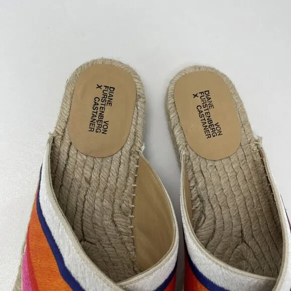 Diane Von Furstenberg x Castaner Paos Espadrille Sandals Womens 37 US 6.5 Stripe