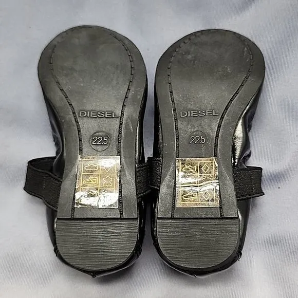 DIESEL STYLE BALLET BLACK PATENT LEATHER BALLET BABY FLATS BABY NEW WNB SIZE 6