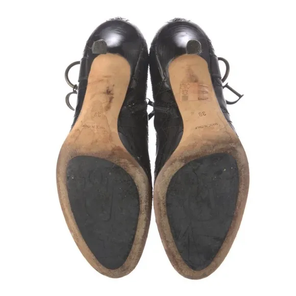 Dior Black Cannage patent leather heeled ankle boot