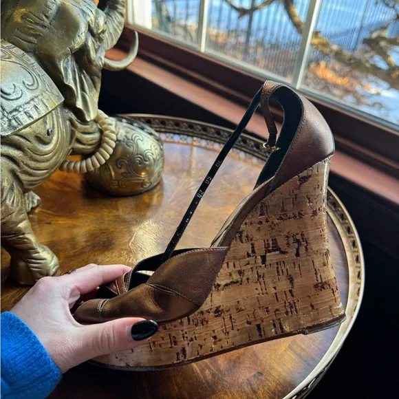 Dior Copper/Bronze Wedge Sandals