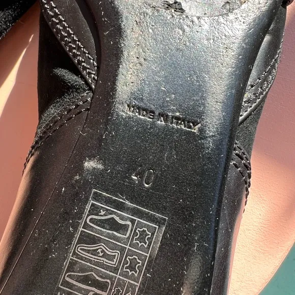 DIOR Leather Signature D Pointed Toe Ballet Flats in Black Size 40