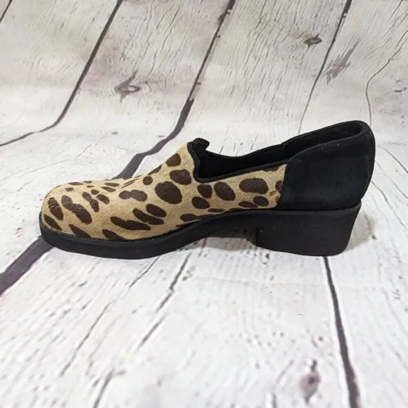 DJP Donald J Pliner Calf Hair Animal Print Loafers Shoes 8