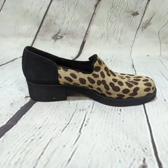 DJP Donald J Pliner Calf Hair Animal Print Loafers Shoes 8