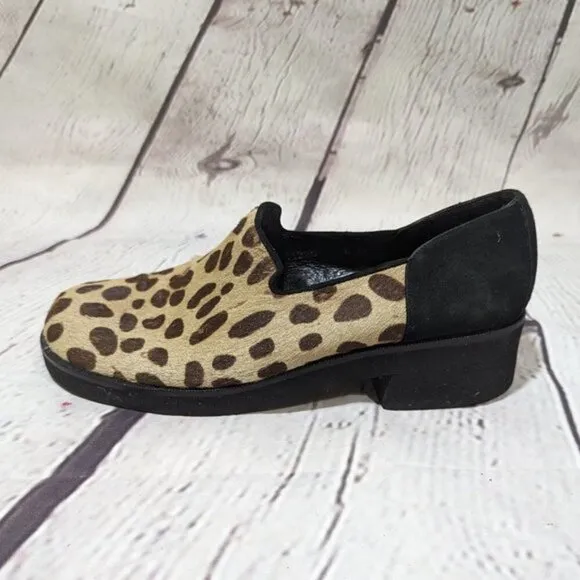DJP Donald J Pliner Calf Hair Animal Print Loafers Shoes 8