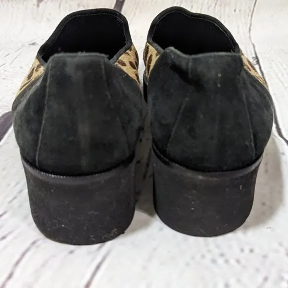 DJP Donald J Pliner Calf Hair Animal Print Loafers Shoes 8