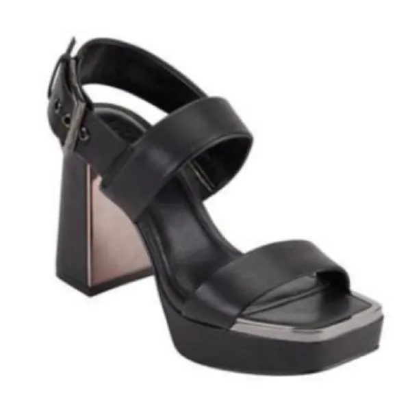 DKNY Bibiana Slingback Platform Sandals Ankle-Strap Block Heel, pumps, shoes 11
