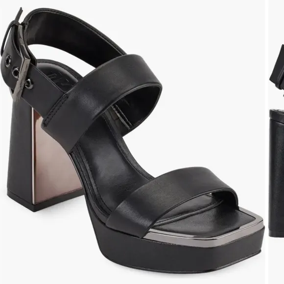 DKNY Bibiana Slingback Platform Sandals Ankle-Strap Block Heel, pumps, shoes 11