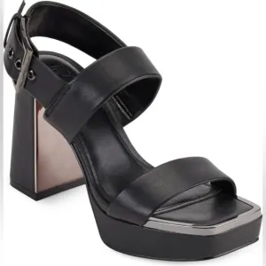 DKNY Bibiana Slingback Platform Sandals Ankle-Strap Block Heel, pumps, shoes 11