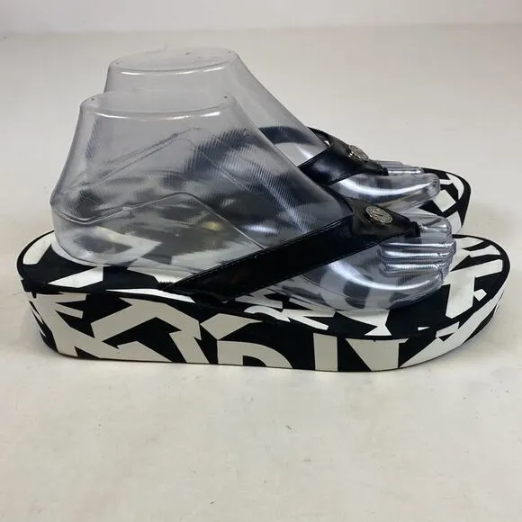 DKNY Black Women's Signature Wedge Platform Sandals size 9 A11