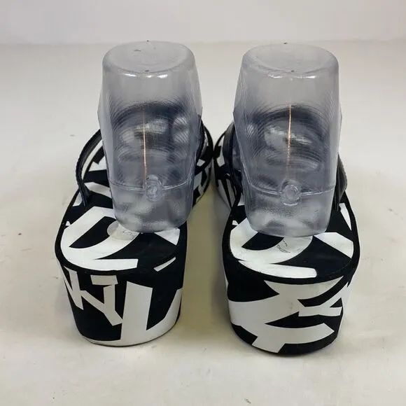 DKNY Black Women's Signature Wedge Platform Sandals size 9 A11