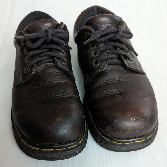 DOC MARTENS 9369 Vintage MIE chunky platform brown leather boot shoes brogues