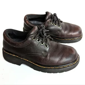 DOC MARTENS 9369 Vintage MIE chunky platform brown leather boot shoes brogues