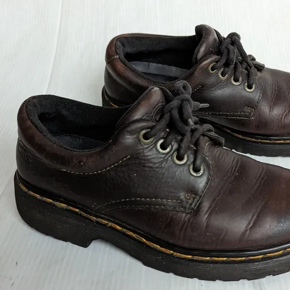 DOC MARTENS 9369 Vintage MIE chunky platform brown leather boot shoes brogues