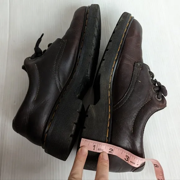 DOC MARTENS 9369 Vintage MIE chunky platform brown leather boot shoes brogues