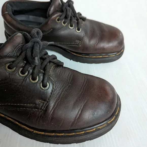 DOC MARTENS 9369 Vintage MIE chunky platform brown leather boot shoes brogues