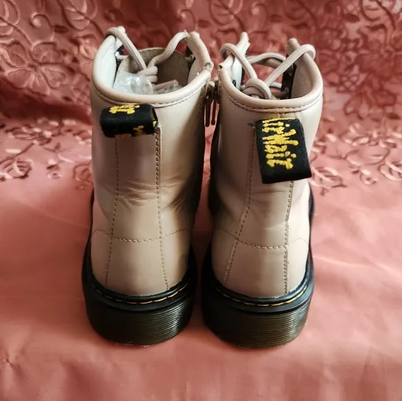 Doc Martens Taupe Junior Combat Boots Youth Size 3 Cream Beige