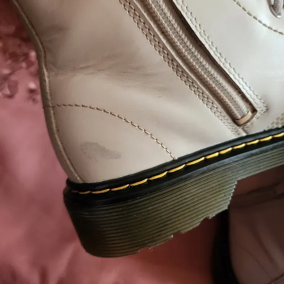 Doc Martens Taupe Junior Combat Boots Youth Size 3 Cream Beige